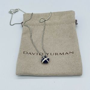 David Yurman Cable Wrap Amethyst & Diamonds Necklace 16"-17"